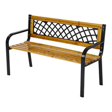 LLiving - Panchina da giardino York, 118 cm, in metallo e legno