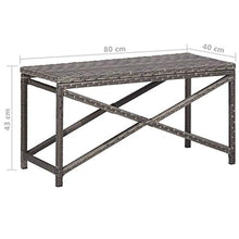 VidaXL - Panca da giardino in resina intrecciata, 80 cm, colore: Grigio