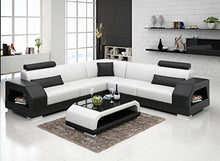 JVmoebel G8001B - Divano angolare XXL, in pelle, design moderno, a forma di L