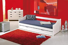 Dmora Divano Singolo con Letto Estraibile, Colore Bianco, cm 97 x 199 x 66 - Arredi Casa