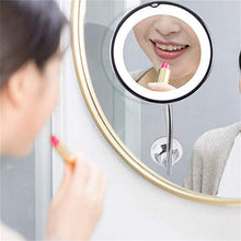Lshbwsoif - Specchio da trucco pieghevole con ingrandimento a 360°, con luce a LED per bagno, camera da letto