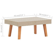 FAMIROSA Tavolino da Giardino in Polyrattan Beige
