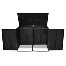 UnfadeMemory Copribidone Doppio per Spazzatura Polirattan Nero 148x80x111 cm