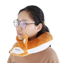 Rockyin Fox Forma Collo di Corsa del Cuscino Soft Air Ferro di Cavallo Salute Cuscino (Brown Fox)