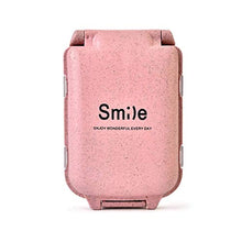 Scatola porta pillole mini portatile da viaggio per la casa, 2 pezzi, rosa