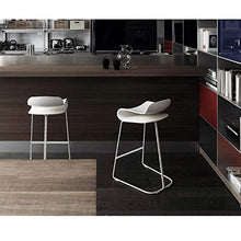 Miwaimao - Sgabello alto in acciaio INOX per casa, semplice e creativo, confortevole (colore: rosso, dimensioni: 76 cm), bianco, 56 cm