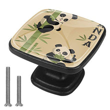 Bambù carino panda Pomelli per Porta Set di 4 Pomelli per Mobili Manopole per Cassetti Cucina Armadio Vetro