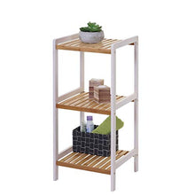 Mendler Scaffale arredo bagno HWC-B55 legno di pino e bambù 3x ripiani