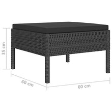 SKM Set Divani da Giardino 6 pz con Cuscini in Polyrattan Nero (40kg) Nero-6963