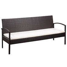 SKM Set Divani da Giardino 5 pz con Cuscini in Polyrattan Marrone (41.5kg)