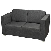 vidaXL Divano a 2 Posti Divanetto Sofa Salotto Sala in Stoffa Grigio Scuro - Arredi Casa