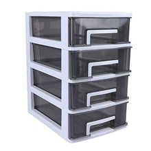 CLISPEED Organizer da Tavolo Contenitore per Trucco a Quattro Strati Cassetto Trasparente Contenitore per Dispensa Armadio per Articoli da Bagno (Bianco E Nero)