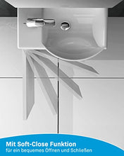 Alpenberger Lavabo con mobiletto, bianco lucido, mobili da bagno preassemblati, set adatto a qualsiasi bagno o camera degli ospiti, design senza tempo