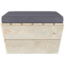 vidaXL Ottomana da Giardino su Pallet con Cuscino in Legno di Abete