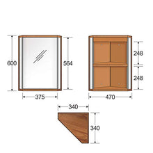 Armadietti a specchio Triangolare per Bagno in Legno Chiaro pensili angolari a Muro con Luce a Specchio (Color : Bianca, Size : 47 * 60 * 33cm)