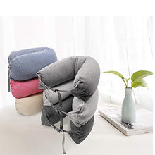 LBLQWE Collare in Particelle di Schiuma a Forma di U, Cuscino da Viaggio per Ufficio Cuscino cervicale-Red