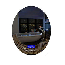 AYYEBO 500 X 700 mm Ovale Illuminato LED Specchio da Bagno, Schermo di Tocco Demister Bluetooth Multifunzione Specchi da Parete (Color : Warm Light, Size : 500X700MM)