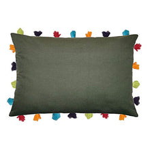 Vineyard Green Cushion Cover with Colorful Tassels (5 PCS 14 x 20â)