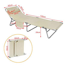 SoBuy® 2 x Sdraio pieghevole,lettini prendisole,schienale reclinabile,beige,OGS35-MI,IT