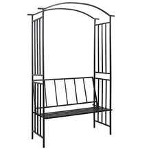 E E-NICES Arco da Giardino con Panca Nero 114x45x205 cm in Ferro