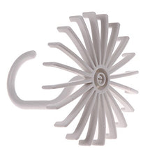 SaySure - White Plastic Tie Rack Rotating Hook Tie Holder