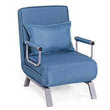DREAMADE 2 in 1 Divano Letto Multifunzionale Poltrona Letto con Schienale Inclinabile (Blu)