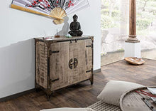 MASSIVMOEBEL24.DE Tokyo #204 Comó in Legno di Mango e Ferro - Laccato/Marrone 90x40x85