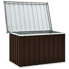 Tidyard Baule da Giardino Marrone 109x67x65 cm,Facile da Aprire e Chiudere con Il Coperchio a Cerniera