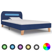 Tidyard Giroletto con LED, Giroletto Singolo, Struttura Letto Singolo Giroletto Matrimoniale con Luci LED in Tessuto 90x200 cm