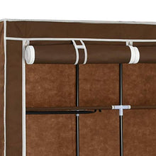 mewmewcat Armadio con Scomparti e Aste Marrone 150x45x175 cm in Tessuto