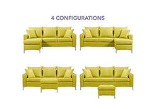 BHDesign Elise - Divano angolare moderno reversibile, in tessuto, colore: Giallo - Arredi Casa