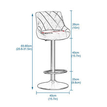 FPigSHS Sgabelli da Bar Set di sgabelli da Bar in Metallo di 2/4, Sedia in Velluto con Schienale, Counter 65-80cm Sgabelli Girevoli Altezza, Sgabelli da Pranzo Moderni per la Colazione per Bar/casa
