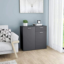 Sideboard Grau 80x36x75 cm Spanplatte