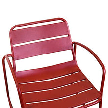 Set Tavolino e 2 Poltrone da Giardino in Metallo Bistro Rosso
