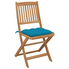 vidaXL Sedie da Giardino Pieghevoli 4pz con Cuscini Massello d'Acacia