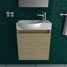 Alpenberger Set di mobili da bagno composto da lavabo con mobiletto colore rovere I design elegante piatto in ceramica preassemblato