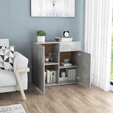 vidaXL Credenza in truciolato grigio cemento 80x36x75 cm