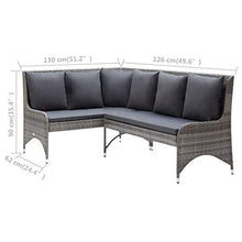 FAMIROSA Divani Angolari da Giardino 2 pz in Polyrattan Grigio