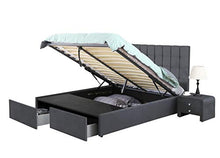 Skoll - Letto in velluto con 2 cassetti, 180 x 200 cm, colore: Grigio