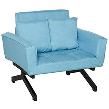 homcom Divano Letto 2 Posti con Letto Singolo, Arredamento Moderno per Soggiorno e Ufficio, 87x69x69cm, Blu