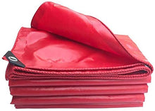 Telone resistente e multiuso impermeabile in polietilene, copertura resistente ai raggi UV, protezione per auto, legno, barca, giardino, campeggio, esterni, 2,8 x 4,8 m, rosso impermeabile