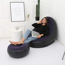 XIAMIMI Gonfiabile Divano Sedia con Sgabello per Uso Domestico Camping,A