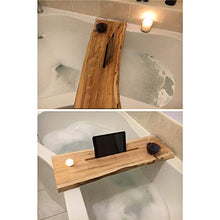 AnnYGJ Vaschetta per Vasca, Portaoggetti in Legno Massello Portapacchi in bambù Libreria iPad Porta Bicchiere per Vino, 100cm per La Casa La Maggior Parte della Vasca da Bagno Dell'hotel