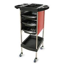 ZHFZD Pratico Carrello con cassetti, deposito per Salone di Bellezza, Trucco, Accessori per Capelli, Design Mobile, 5 Strati di mensole e Ruote (Colore: Rosso)