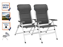 Set di 2 robuste sedie da campeggio XXL, imbottite, pieghevoli e leggere, poltrona relax con comfort