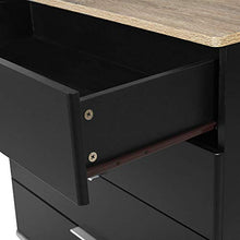 Beliani Cassettiera Nera e MDF Colore Legno Chiaro con 4 Cassetti 93 x 79 cm Walpi