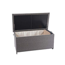 Mendler Baule Contenitore da Esterno HWC-D88 polyrattan ~ Premium 170l Grigio