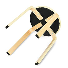 GOPLUS Sgabello tondo impilabile con custodia morbida in PU, sgabelli da bar, sedia impilabile con gambe curve di betulla, sgabelli antiscivolo impilabili, 4 sedie per casa e ufficio, Beige