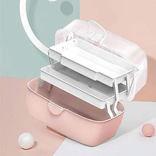Scatola per medicine, scatola di pronto soccorso, scatola portatile per medicine, scatola organizer, pieghevole a 3 strati, grande capacità, per la casa, per esterni (blu)