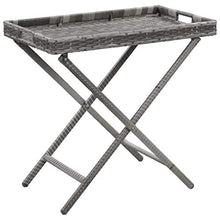 E E-NICES Tavolo Pieghevole Grigio 80x45x75 cm in Polyrattan